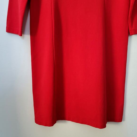 J. Jill Ponte Red Seamed Sheath 3/4 Sleeve Mini Dress Size‎ Small - Picture 5 of 7